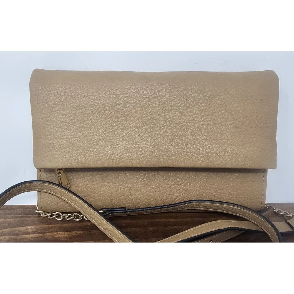 I.N.C. International Concepts Tan Averry Tunnel Convertible Clutch Crossbody